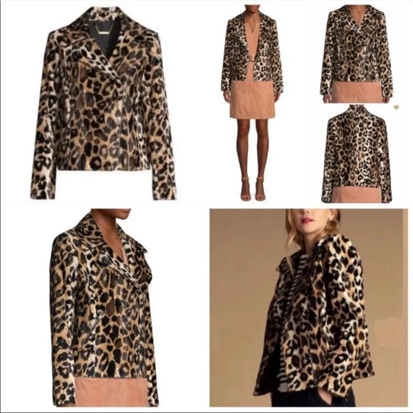 NWT-Wildly Chic Faux Leopard Fur Moto-Style Trina Turk Reprise Jacket (XS/S) - Picture 10 of 13